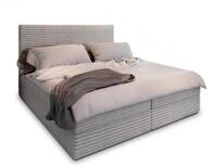 BOXBETT PISA 180x200 cm mit Matratze und Topper - Hellgrau