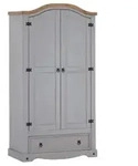 KLEIDERSCHRANK RAMON grau/natur