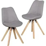 Stuhl-Set Lima 2-tlg. Grau Webstoff