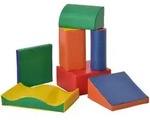 7-TLG. Softbausteine, Bausteinset, Riesenbausteine zum Toben & Klettern, Bunt