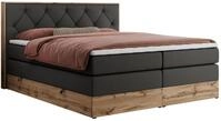 BOXSPRINGBETT VENETO KING 180/200 Dunkelgrau Kunstleder - H4