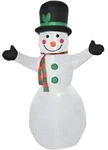 WEIHNACHTSSCHNEEMANN aufblasbarer Schneemann mit 2 Modulleuchten Wei&szlig;