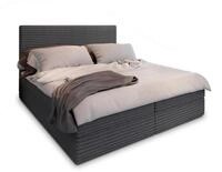 BOXBETT PISA 160x200 cm mit Matratze und Topper - Graphitfarben