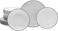Tafelservice Luna Black Line Schwarz/Wei&szlig;, 18-teilig