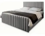 BOXBETT ARION 160x200 cm mit Matratze und Topper, H2+H3 - Hellgrau