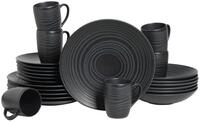 Kombiservice Lava Stone Black Schwarz, 24-teilig
