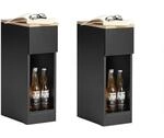 NACHTTISCH 2er Set, Schwarz, 20x60x35cm