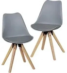 Stuhl-Set Lima 2-tlg. Grau Lederlook