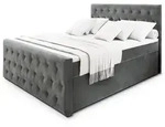 BOXBETT FONDI 140x200 cm mit Matratze und Topper - Grau