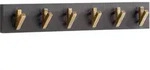 Wandgarderobe in Schwarz ca. 60x10x8 cm, Echtholz
