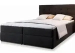 BOXBETT GLOS 140x200 cm mit Matratze und Topper, H2+H3 - Schwarz