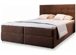 BOXBETT GLOS 140x200 cm mit Matratze und Topper, H2+H3 - Braun