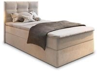 BOXBETT GLOS 100 100x200 cm mit Matratze und Topper, H2+H3 - Beige