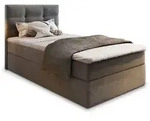 BOXBETT GLOS 90 90x200 cm mit Matratze und Topper, H2+H3 - Grau
