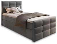 BOXBETT AMON 100 100x200 cm mit Matratze und Topper - Grau