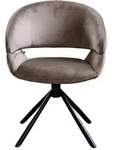 ESSZIMMERSTUHL LARA Taupe Velvet Drehbar (360&deg;) (1er-Set)