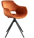 DREHSTUHL ZAJA Braun Velvet Drehbar (360&deg;) (1er-Set)