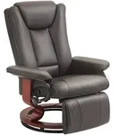RELAXSESSEL, drehbarer TV-Sessel, Liegefunktion, Fu&szlig;st&uuml;tze, Lederoptik, Braun