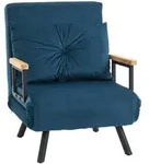 SCHLAFSESSEL, Einzelsofa mit Bettfunktion, Relaxsessel mit R&uuml;ckenkissen Blau