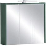 Spiegelschrank Lovis Dunkelgr&uuml;n mit LED 3-t&uuml;rig