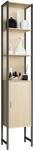 Hochschrank Edino ca. 33x185 cm Eiche/Schwarz