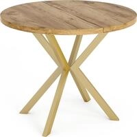 ESSTISCH Flora runder ausziehbarer, Craft Eiche 100-180/100/76 cm