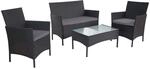 POLY-RATTAN GARTEN-GARNITUR Anthrazit