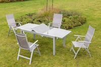 Gartentisch ausziehbar Metall/Glas L: 160-220 cm
