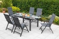 Gartentisch ausziehbar ca. 200x90 cm Alu/Glas