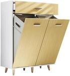 W&auml;scheschrank Landos M ca. 79x107x35 Wei&szlig;/Honigeiche
