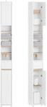 HOCHSCHRANK schmal Badschrank Wei&szlig;-Natur 20x180x20cm