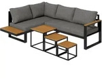 GARTENM&Ouml;BEL-SET, mit Ecksofa, Couchtisch, mit Sitzkissen, Aluminium, Kunststoff,