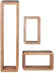 Wandregalset "Boha", 3-er Set, aus Akazie