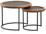 Couchtischset 2-tlg. Holz/Schwarz