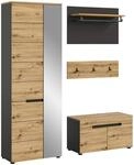 Garderobe Canu 3-teilig ca. 160x190x37cm Eiche Dekor,Grau