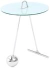 Beistelltisch Pendulum Glas Wei&szlig;/Silber ca. 46x60 cm