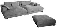 BIG SOFA-SET 6-TLG MADELINE Grau Cord