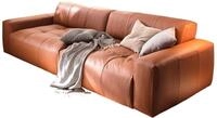 LEDERSOFA MIT SITZTIEFENVERSTELLUNG PALACE Braun Leder Relaxfunktion