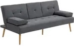 SCHLAFSOFA 3-Sitzer-Sofa Bettsofa mit Klappbarem Tisch Stoffsofa mit Leinenoptik