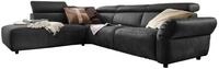 ECKSOFA MOTOR. SITZVORZUG RISO Schwarz Leder