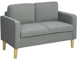 2-SITZER-SOFA klein Couch mit Armlehne, Stauraum f&uuml;r Wohnzimmer, Hellgrau