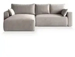 ECKSOFA FORIL P Beige Kordstoff mit Schlaffunktion