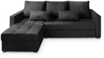 ECKSOFA KOS PIK M Schwarz Velours-Stoff mit Schlaffunktion