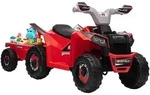 KINDERQUAD Kinder Elektro-Quad 6V Elektroauto mit Anh&auml;nger, 2,5 km/h Metall Rot