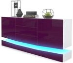 SIDEBOARD City Fronten in Brombeer Hochglanz