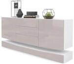 SIDEBOARD City Fronten in Sandgrau Hochglanz