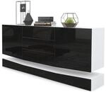 SIDEBOARD City Fronten in Schwarz Hochglanz