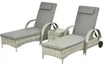 GARTENM&Ouml;BEL, Polyrattan+Metall Grau
