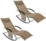 SONNENLIEGE 2 Personen, Gartenliege bis 150kg, Braun