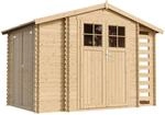 HOLZHAUS GARTENHAUS mit Brennholzschuppen M389F+M389G - mit impr&auml;gniertem...
